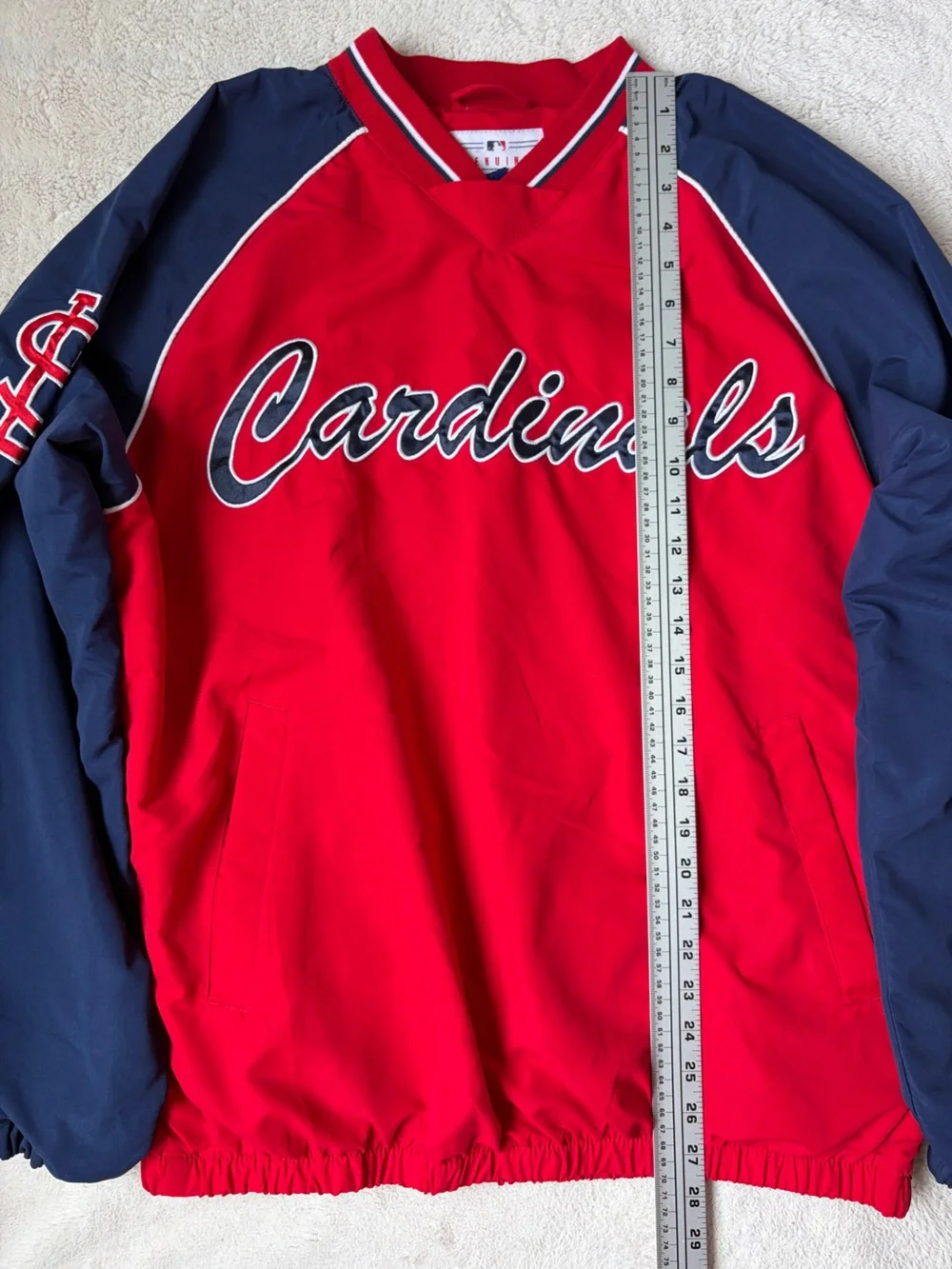 MLB St. Louis Cardinals Baseball Red and Navy Pullover Jacket Men Size Medium